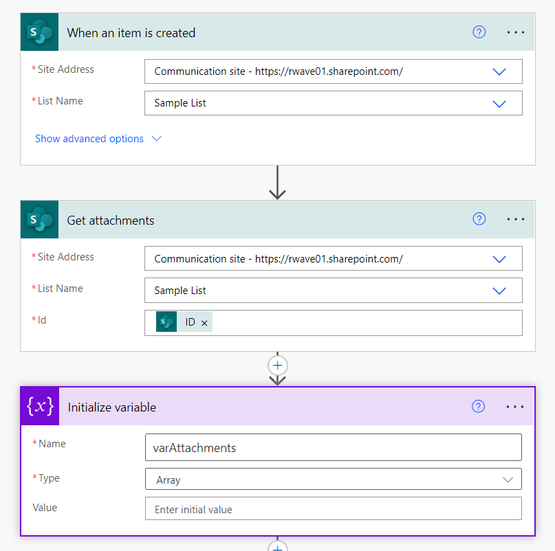 How to dynamically add multiple attachments to a Power Automate approval flow?