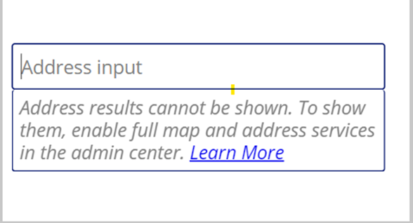 Configure Address Finder control in Power Apps Canvas apps