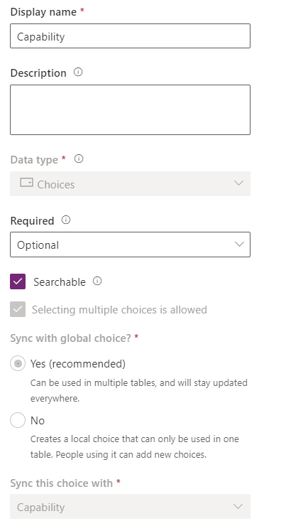 How to bind Choices field of DataVerse to a combobox in PowerApps Canvas apps